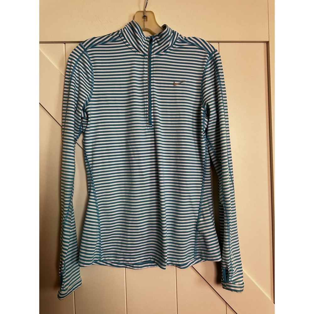 Nike Running Dri Fit 1/4‎ Zip Pullover Womens Small Shirt Turquoise Activewear